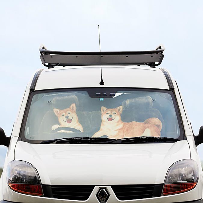柴犬趣味雜貨-汽車遮陽罩1